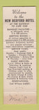 Matchbook Cover - New Bedford Hotel MA WEAR