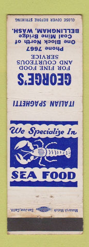 Matchbook Cover - George's Restaurant lobster Bellingham WA
