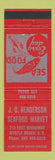 Matchbook Cover - JO Henderson Seafood Market Myrtle Beach SC