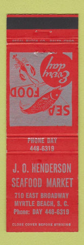 Matchbook Cover - JO Henderson Seafood Market Myrtle Beach SC