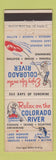 Matchbook Cover - Colorado River Tourism Blythe Lake Mohave Lake Havasu WEAR