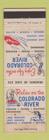 Matchbook Cover - Colorado River Tourism Blythe Lake Mohave Lake Havasu WEAR