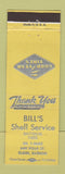 Matchbook Cover - Bill's Shell oil gas Elgin IL Goodyear Tires YELLOW