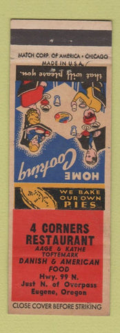 Matchbook Cover - 4 Corners Restaurant Eugene OR