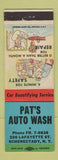 Matchbook Cover - Pat's Car Wash Schenectady NY
