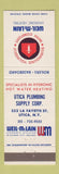 Matchbook Cover - Weil McLain Heating Utica NY