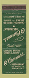 Matchbook Cover - O'Connors Restaurant Albany NY
