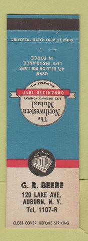 Matchbook Cover - CR Beebe Insurance Northwest Mutual Auburn NY