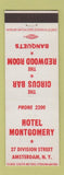 Matchbook Cover - Hotel Montgomery Amsterdam NY low phone #