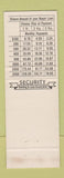 Matchbook Cover - Security Building and Loan Oswego NY