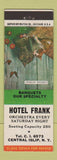 Matchbook Cover - Hotel Frank Central Islip NY