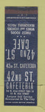 Matchbook Cover - 42nd St Cafeteria New York City