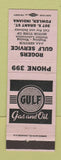 Matchbook Cover - Rogers Gulf oil gas Fowler IN LAVENDER