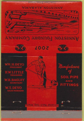 Matchbook Cover - Anniston Foundry Co Anniston AL 40 Strike