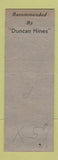 Matchbook Cover - Bender's Tavern Canton OH seafood WEAR