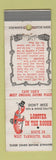 Matchbook Cover - Lobster In the Rough West Yarmouth MA
