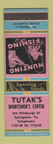 Matchbook Cover - Tutak's Sportsmen's Center Springdale PA