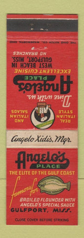 Matchbook Cover - Angelo's Place Seafood Gulfport MS