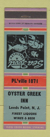 Matchbook Cover - Oyster Creek Inn Leeds Point NJ WEAR