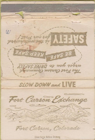 Matchbook Cover - Fort Carson Exchange CO POOR 40 Strike