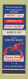 Matchbook Cover - Lobster House Restaurant Charlestown MA lobster