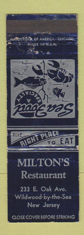 Matchbook Cover - Milton's Restaurant Wildwood NJ WEAR