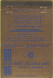 Matchbook Cover - Detroit Brass Malleable Works Detroit MI WEAR 40 Strike