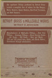 Matchbook Cover - Detroit Brass Malleable Works Detroit MI WEAR 40 Strike