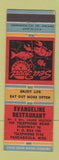 Matchbook Cover - Evangeline Restaurant Pascagoula MS