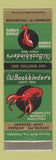 Matchbook Cover - Old Bookbinder's Seafood Philadelphia PA lobster