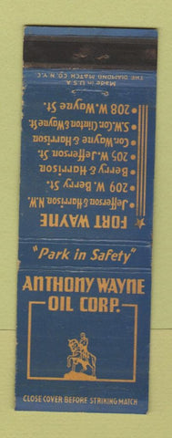 Matchbook Cover - Anthony Wayne Oil Fcorp Fort Wayne IN