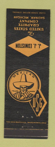 Matchbook Cover - US Graphite Saginaw MI