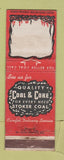 Matchbook Cover - Quality Coal Coke Stock Graphic WEAR