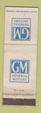 Matchbook Cover - GM General Motors WORN