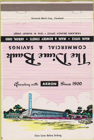 Matchbook Cover - Dime Bank commercial Savings Akron OH 40 Strike
