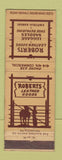 Matchbook Cover - Roberts Leather Goods Emporia KS saddles
