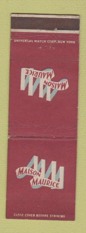 Matchbook Cover - Maison Maurice New Orleans LA Muller Barringer