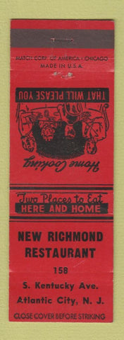 Matchbook Cover - New Richmond Restaurant Atlantic City NJ