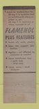 Matchbook Cover - Flamenol Cable Insulated GE WEAR DD Bean