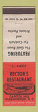Matchbook Cover - Rector's Restaurant Washington DC