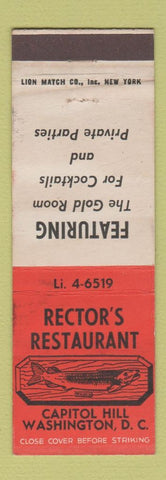 Matchbook Cover - Rector's Restaurant Washington DC