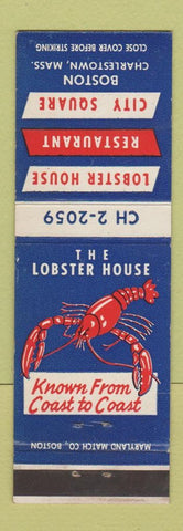 Matchbook Cover - Lobster House Restaurant Charlestown MA lobster