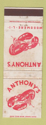 Matchbook Cover - Anthony's Seafood Woodmere LI NY WORN