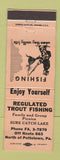 Matchbook Cover - Regulated Trout Fishing Surf Catch Lake Pottstown PA
