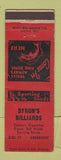 Matchbook Cover - Byron's Billiards Gananoque QC