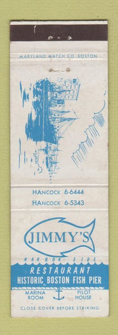 Matchbook Cover - Jimmy's Restaurant Boston MA