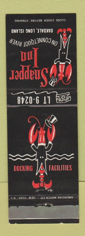 Matchbook Cover - Snapper Inn Oakdale LI NY lobster