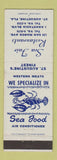 Matchbook Cover - Sea Fair Restaurant St Augustine FL lobster