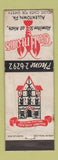 Matchbook Cover - Tallmans Allentown PA restaurant lobster WEAR