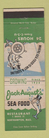 Matchbook Cover - Jack August's Seafood Restaurant Northampton MA